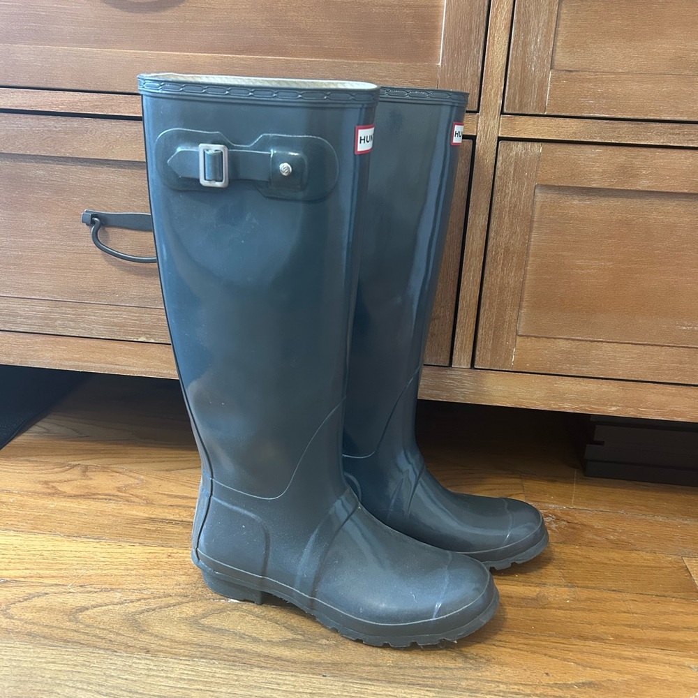 Tall Gray Hunter Rainboots